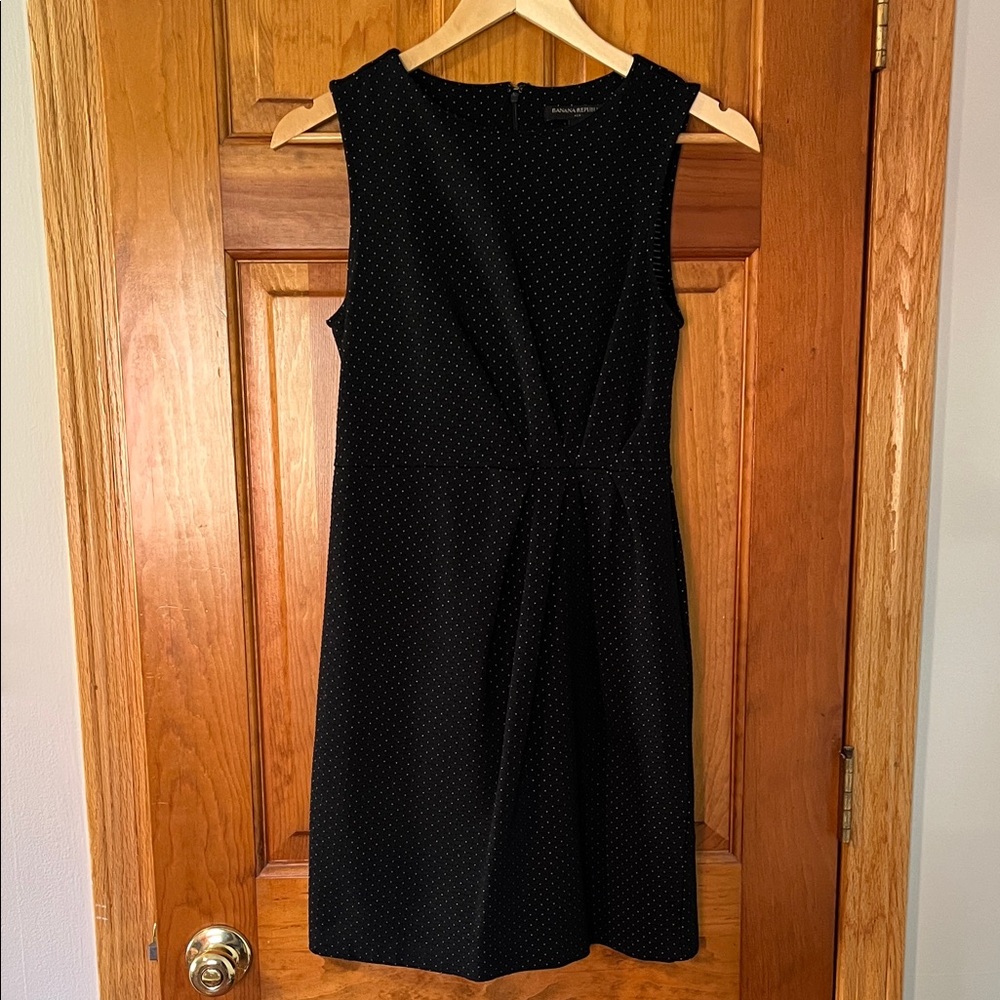 Banana Republic Black Polka Dot Midi Dress
